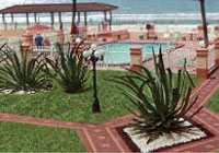 Outside area greener och pool